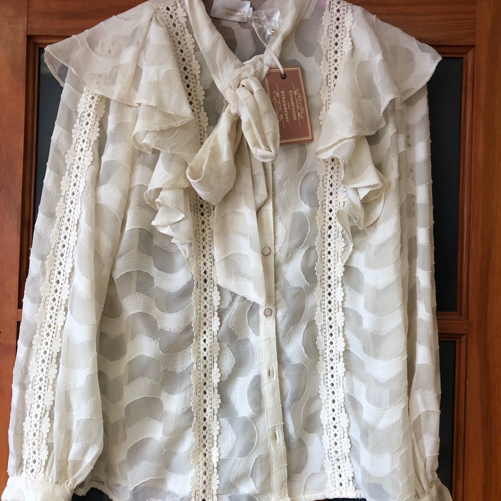Vintage scarf neck top
